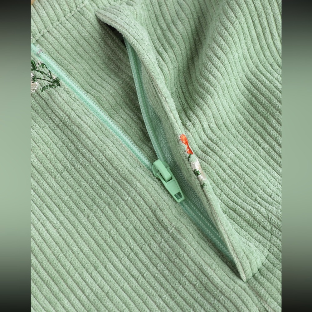 Corduroy Floral Embroidered Pants - Picture 5 of 10